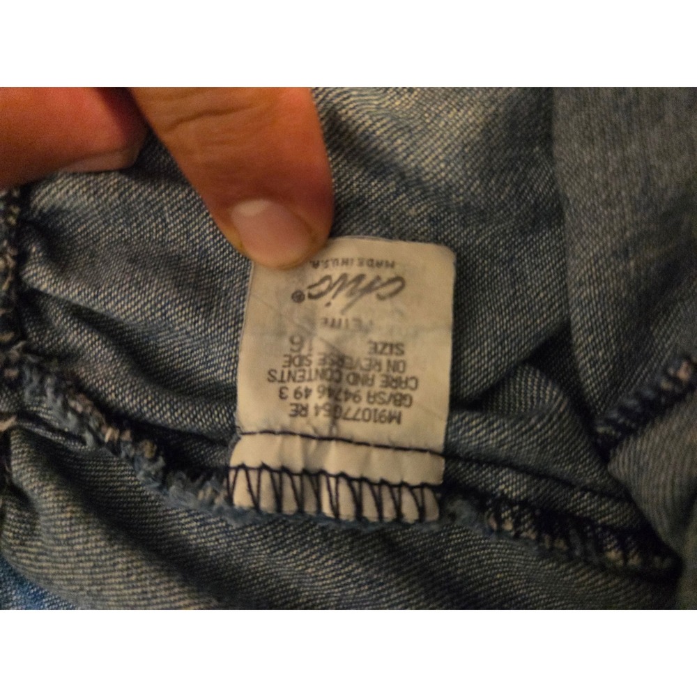 Vintage Chic Petite Womens Elastic Waist Denim Jeans Straight Leg Blue Size 16P - Picture 4 of 9